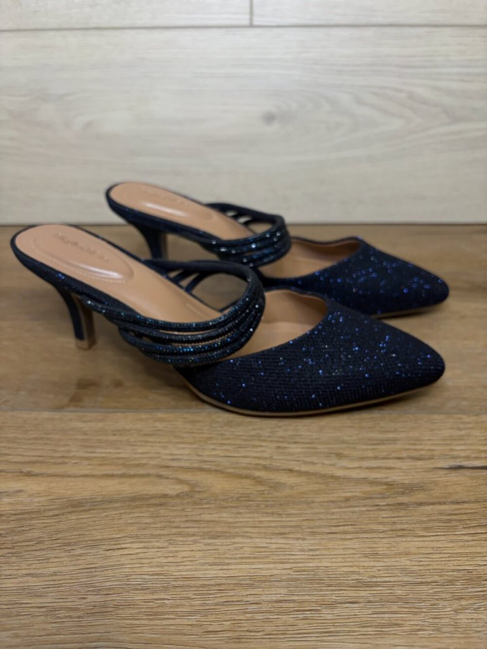 Style & Co. Gennesisg Metallic Mule Pumps Blue Notte Size 8 M